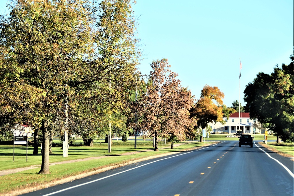 Fall Colors and the American Flag at Fort McCoy