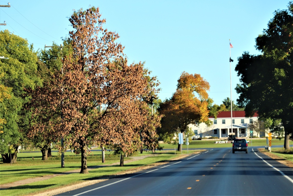 Fall Colors and the American Flag at Fort McCoy