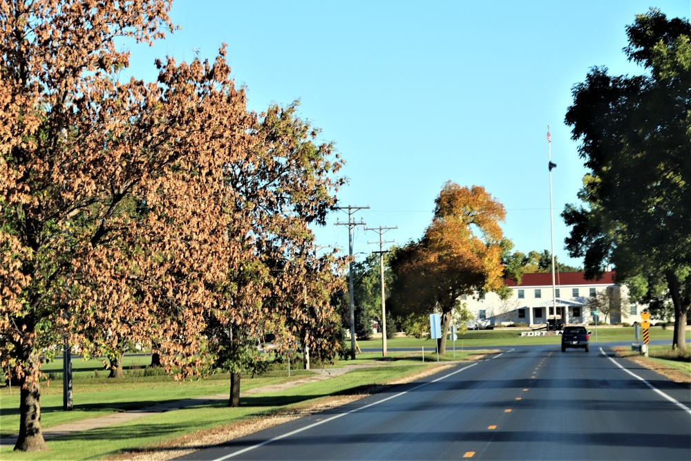 Fall Colors and the American Flag at Fort McCoy