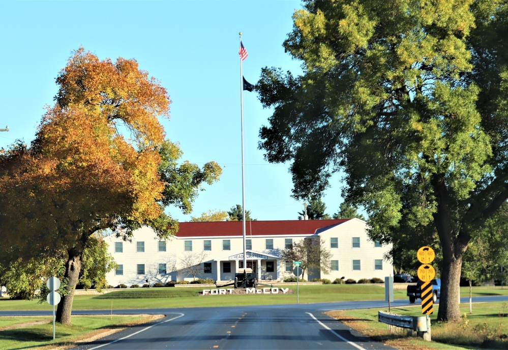 Fall Colors and the American Flag at Fort McCoy