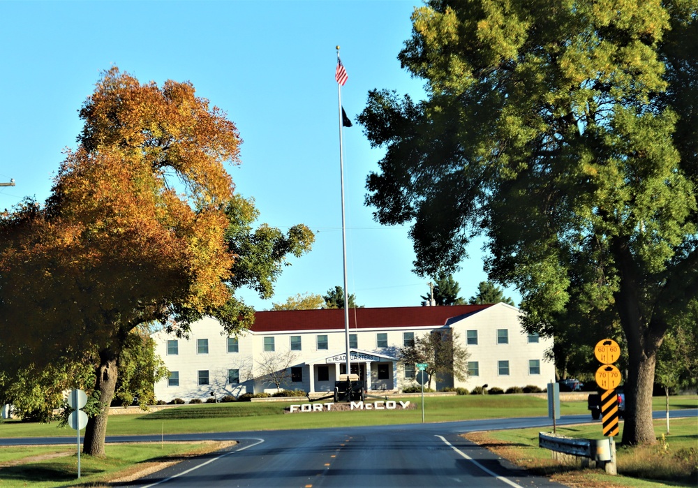 Fall Colors and the American Flag at Fort McCoy