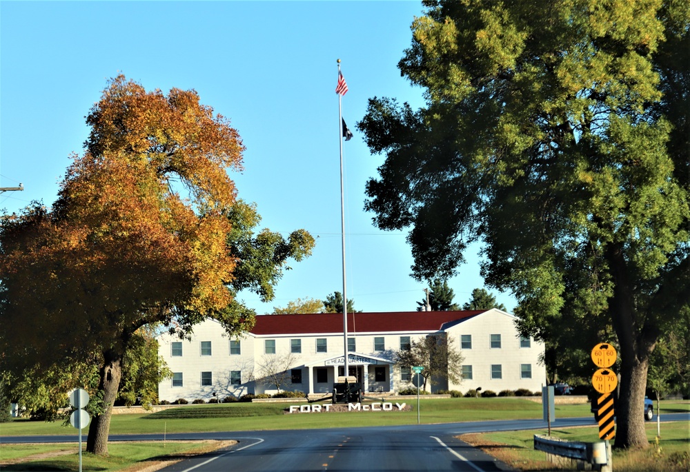 Fall Colors and the American Flag at Fort McCoy