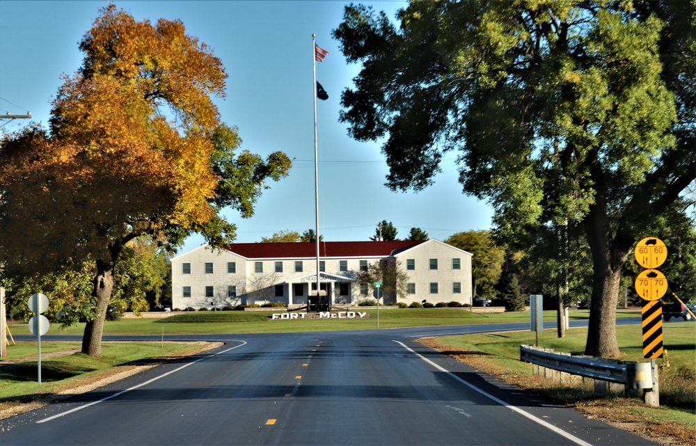 Fall Colors and the American Flag at Fort McCoy