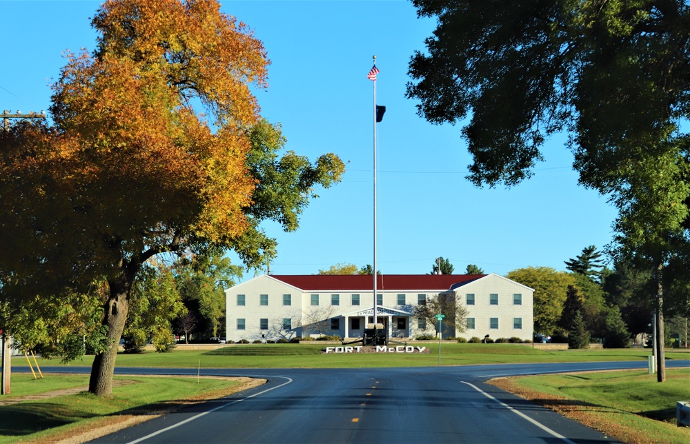 Fall Colors and the American Flag at Fort McCoy