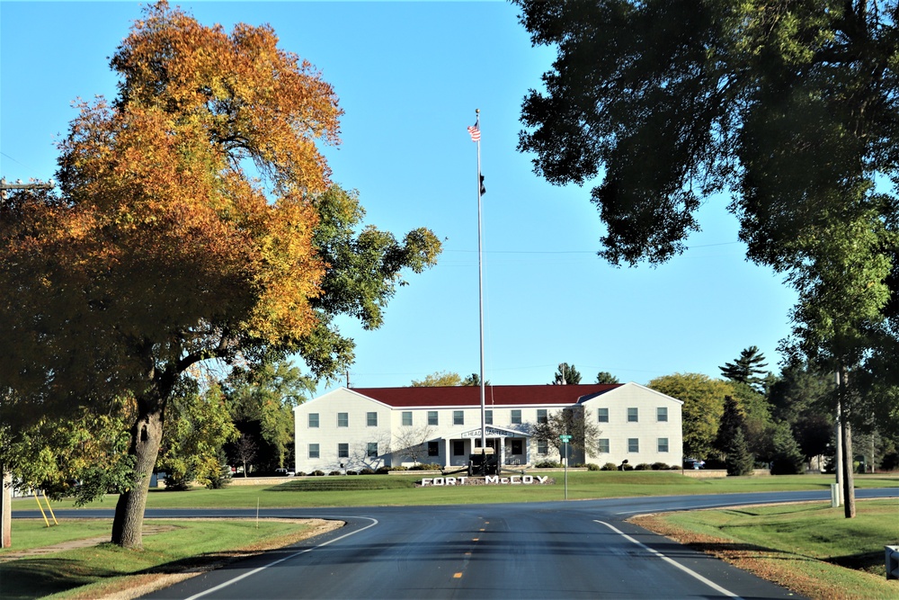 Fall Colors and the American Flag at Fort McCoy