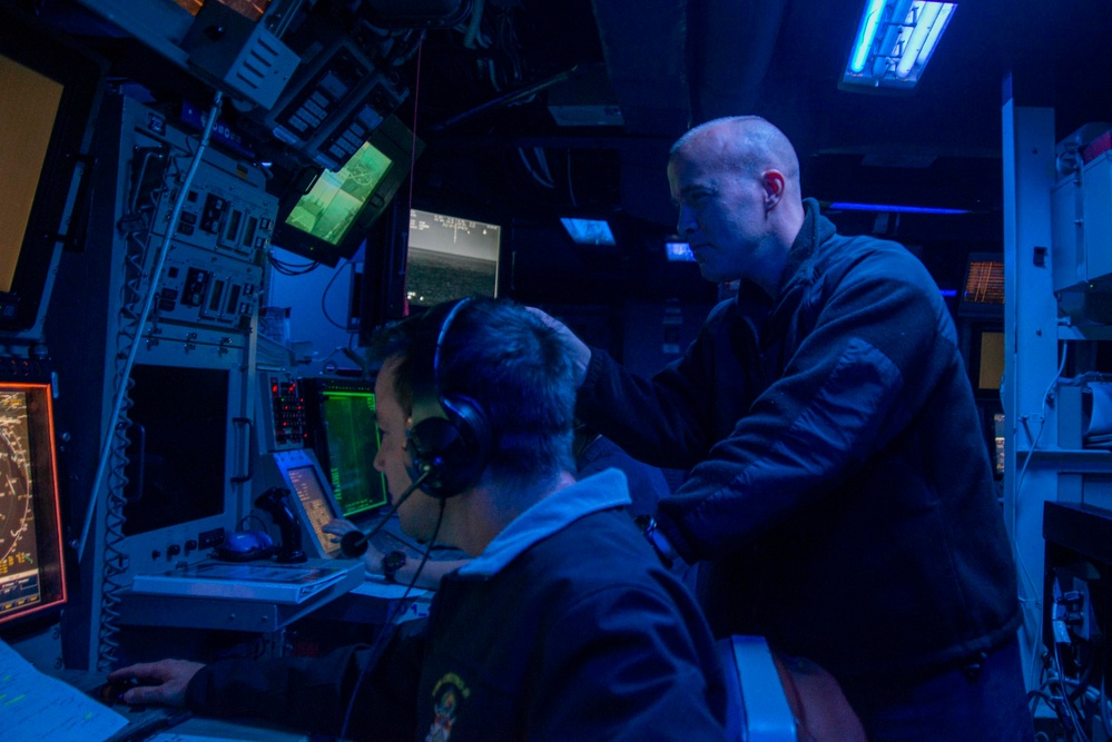 U.S. Navy Officers In Combat Information Center