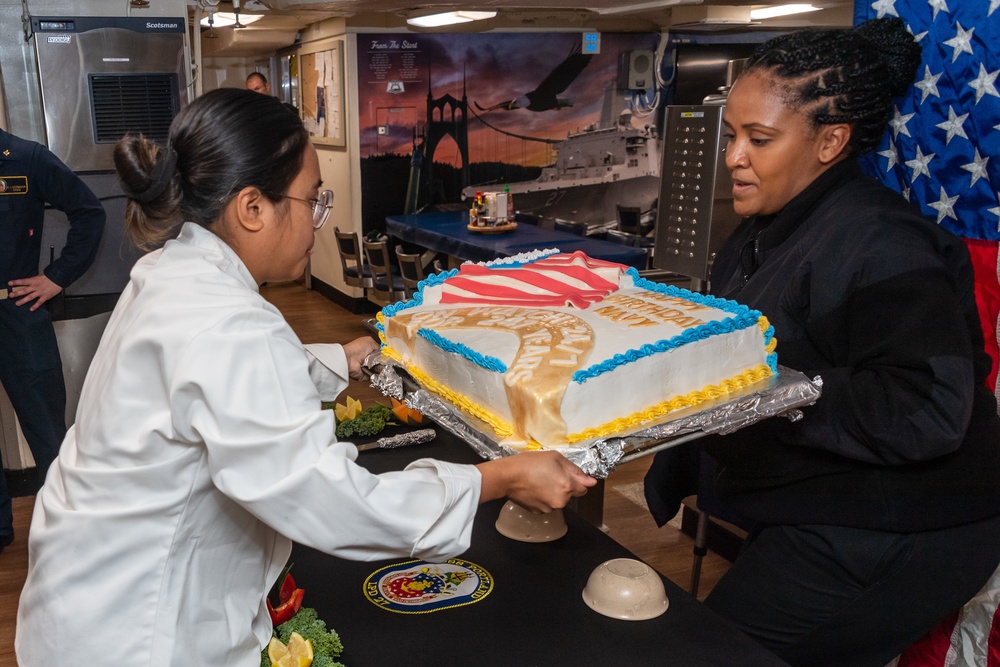 USS Portland (LPD 27) Celebrates 247th Navy Birthday