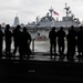 Wasp Sailors watch as USS Kearsarge pulls in to Naval Station Norfolk