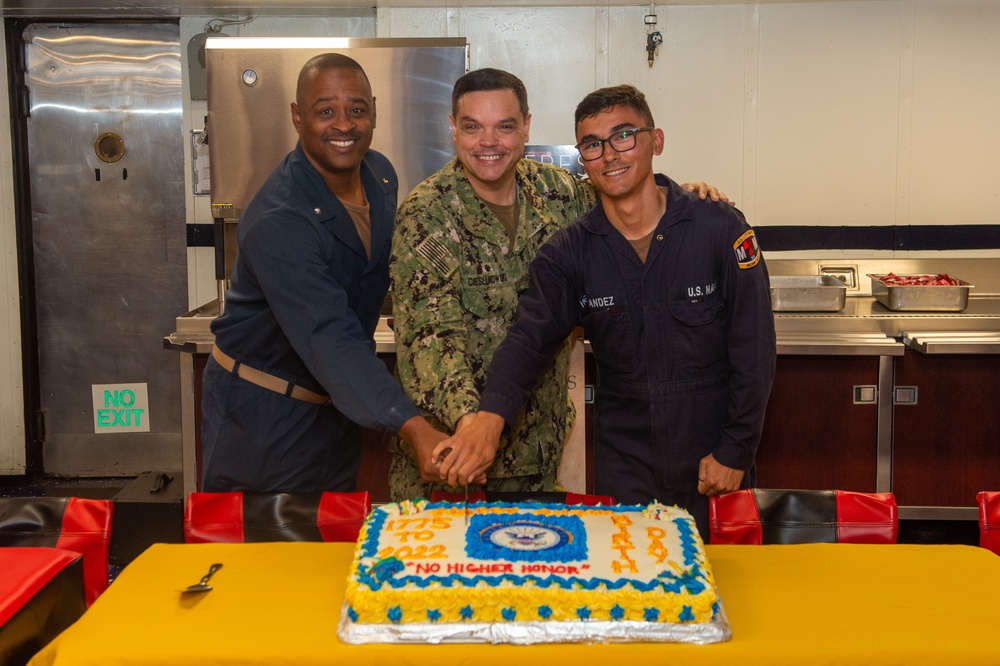 USS Boxer Celebrates Navy's 247th Birthday