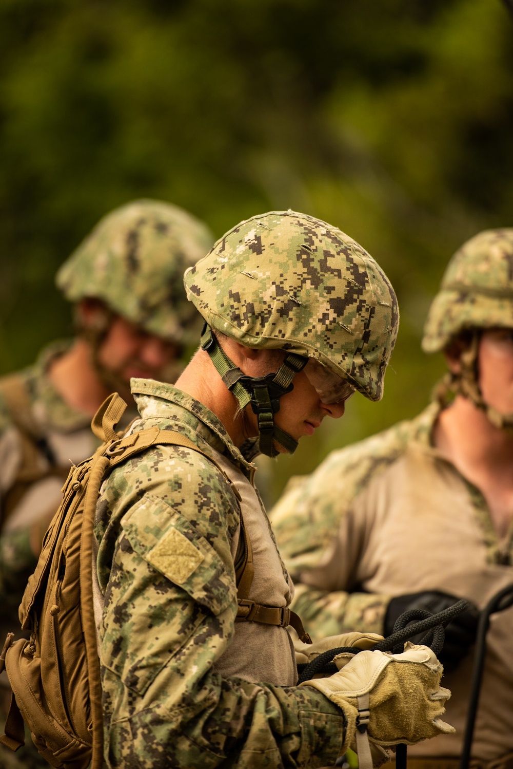 Seabees train with Marine's from 2nd Battalion 1st Marines on how to maneuver the E-Course in Okinawa Japan.