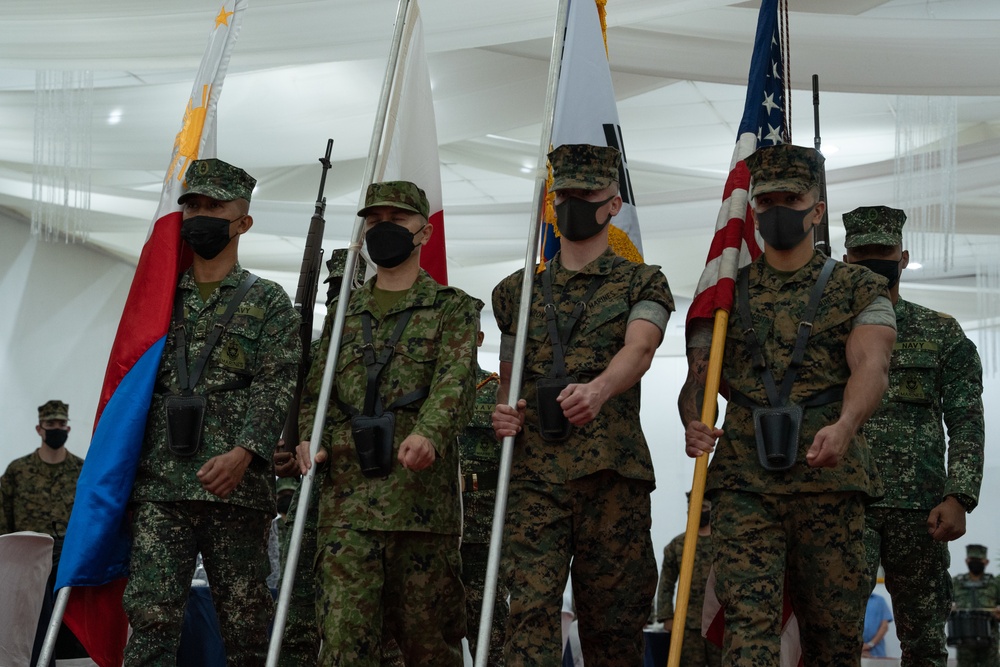 Service members of the AFP, JGSDF, ROKMC and the U.S. Armed Forces participate in the closing ceremony of KAMANDAG 6