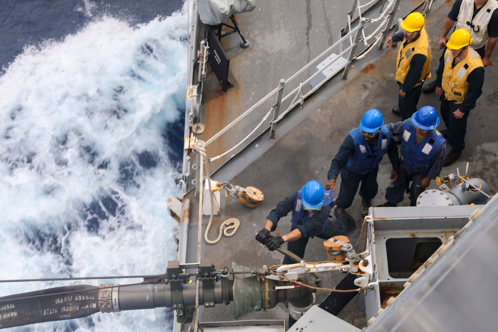 USS Higgins Conducts Replenishment-at-Sea With USNS Big Horn