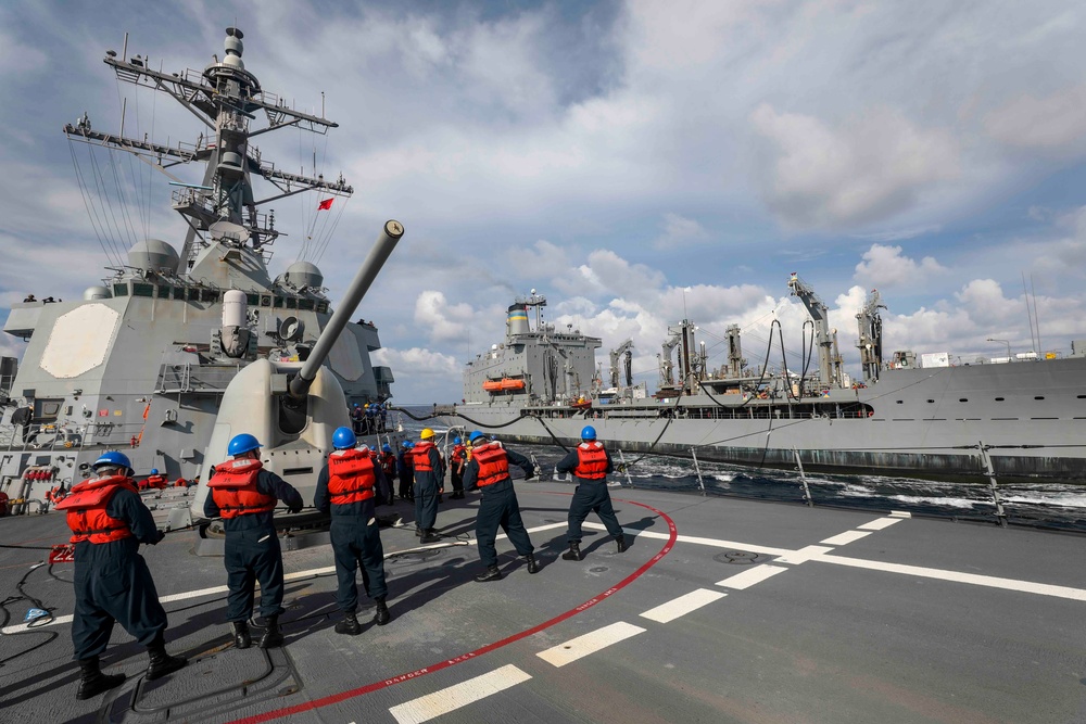 USS Higgins Conducts Replenishment-at-Sea With USNS Big Horn