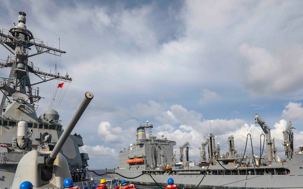 USS Higgins Conducts Replenishment-at-Sea With USNS Big Horn
