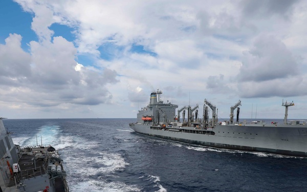 USS Higgins Conducts Replenishment-at-Sea With USNS Big Horn