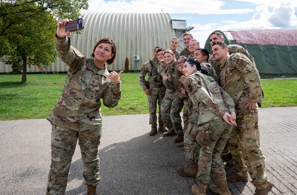 CMSAF visits with deployed USAF members in Romania