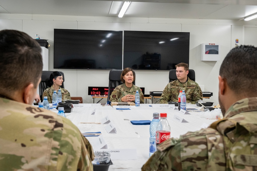 CMSAF visits with deployed USAF members in Romania