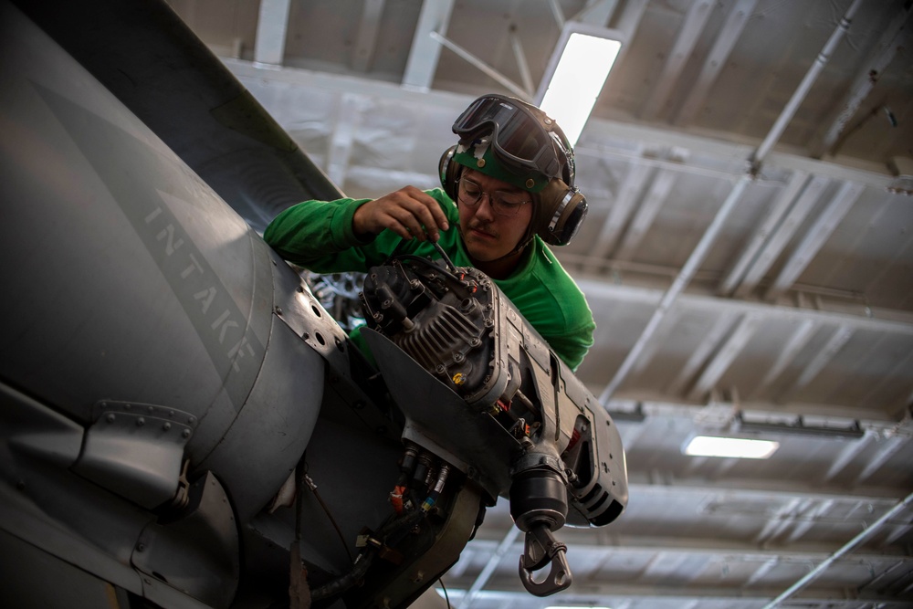 U.S. Navy Sailor Performs Maintenance