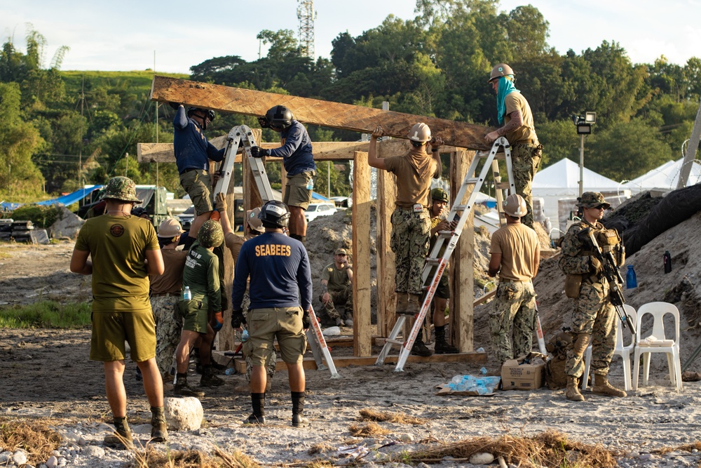 Philippine And U.S. Navy Seabees Build Together