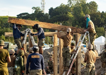 Philippine And U.S. Navy Seabees Build Together