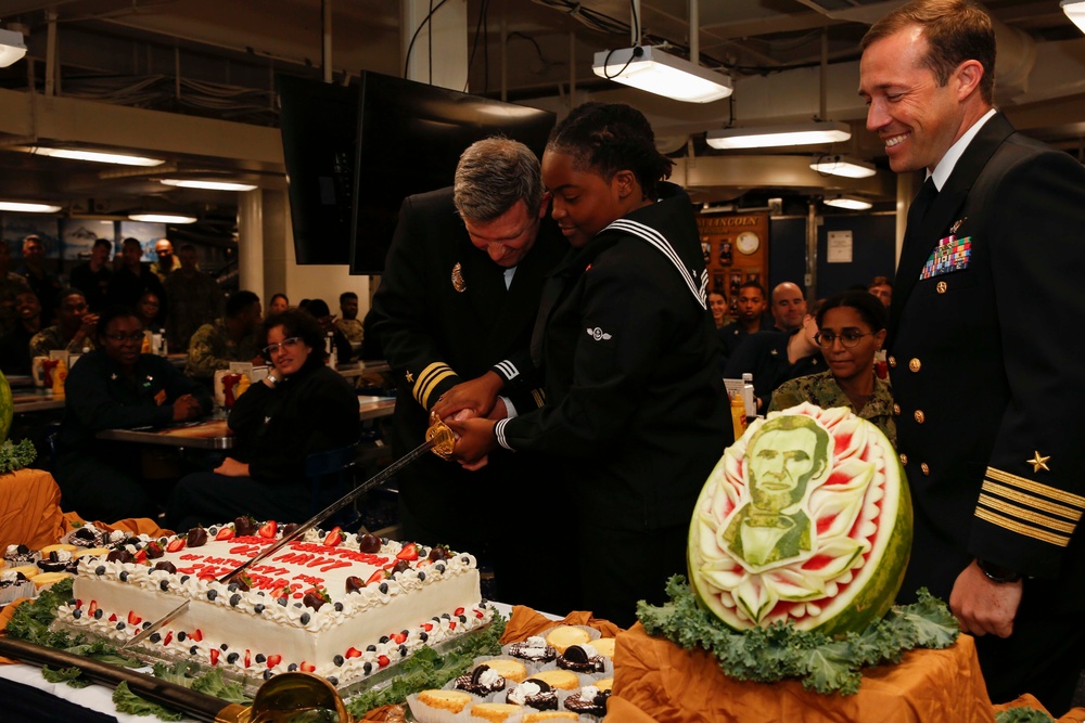 Abraham Lincoln celebrates Navy’s 247th birthday