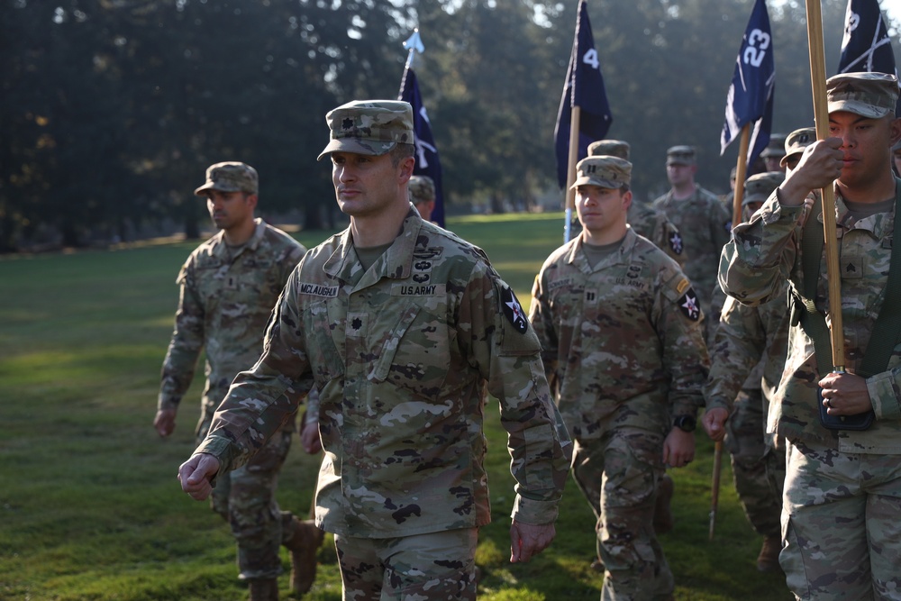 Soldiers March During Color Casing Ceremony