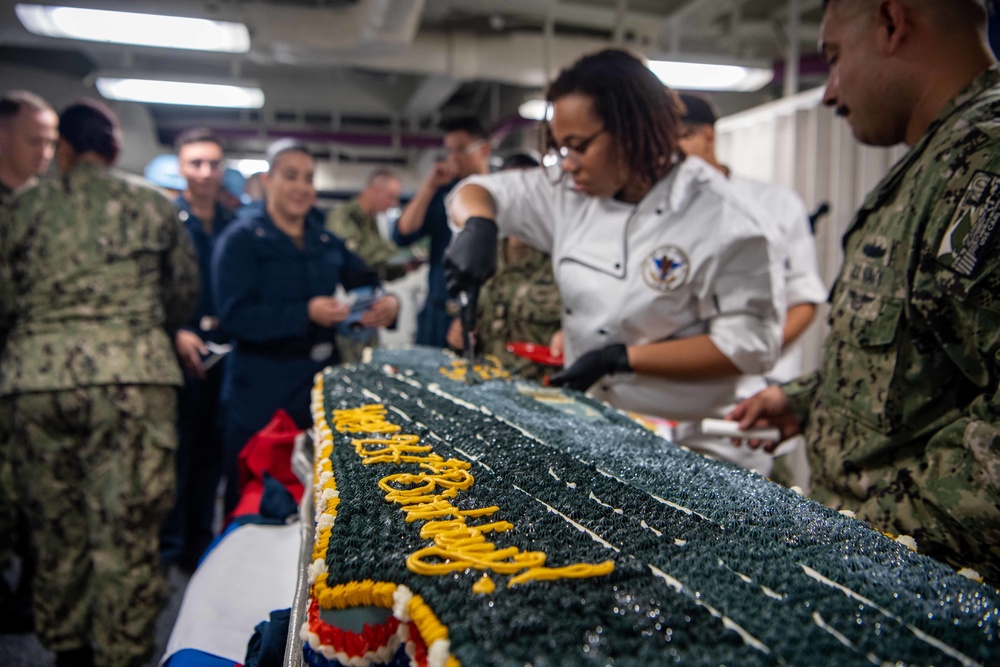 USS Carl Vinson Celebrates The Navy's 247th Birthday