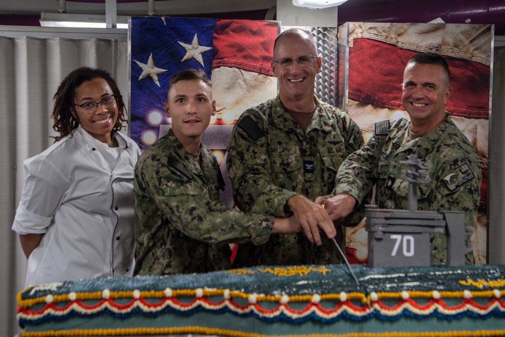 USS Carl Vinson Celebrates The Navy's 247th Birthday