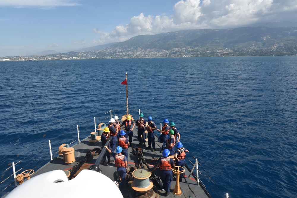 U.S. Coast Guard Cutter Northland crew patrols near Port-au-Prince