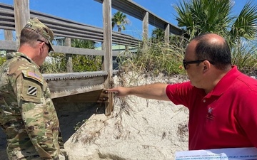 Hibner visits beach erosion control project after Hurricane Ian