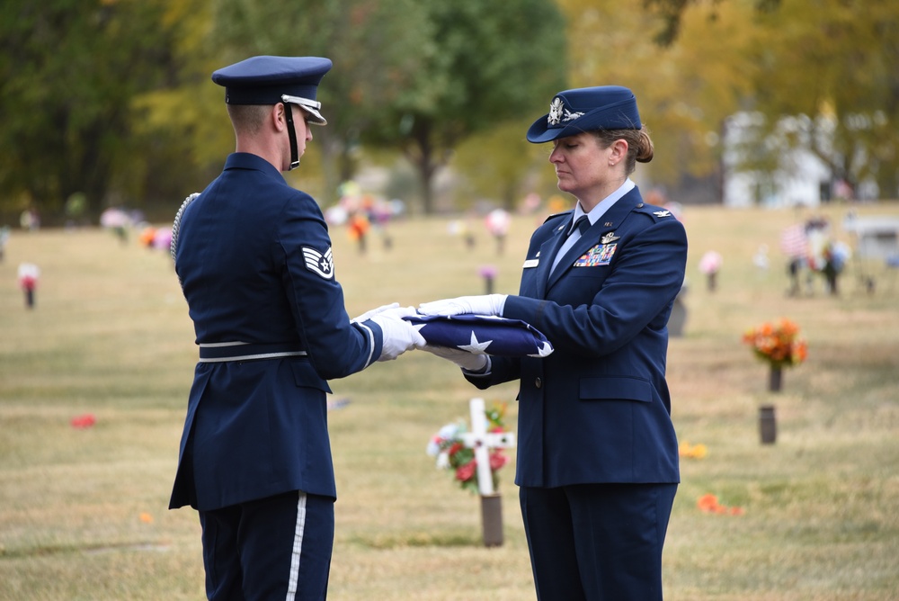 Flag presentation, Col. Warren Nelson