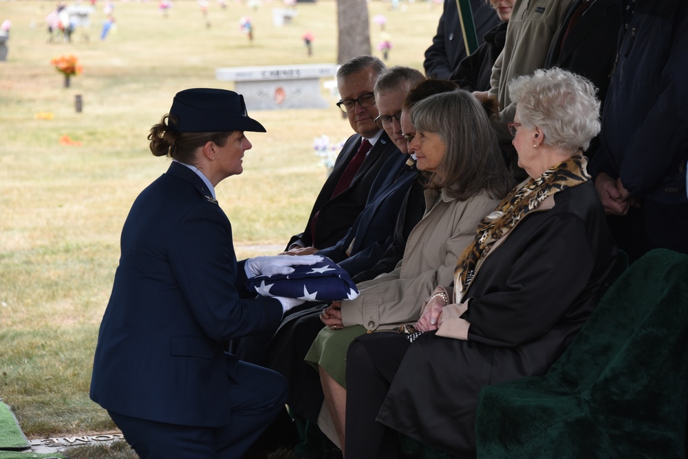 Mary Page presented with U.S flag