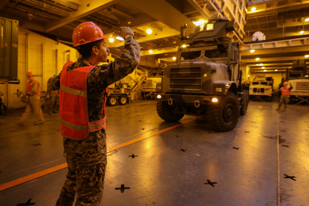 Resolute Dragon 22 | Marines and Sailors on USNS Dahl Execute Maritime Pre-positioning Force Offload Efforts