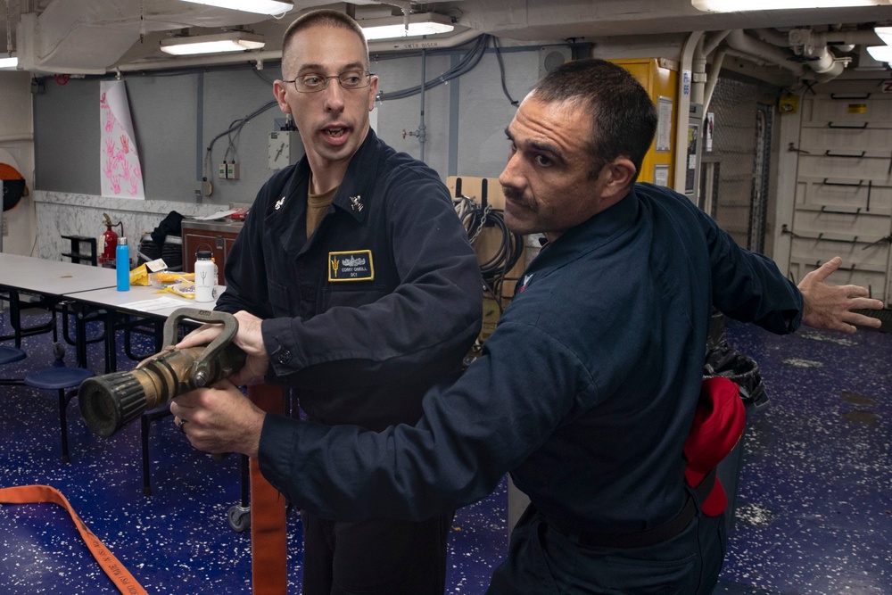 USS Tripoli Conducts Damage Control Training