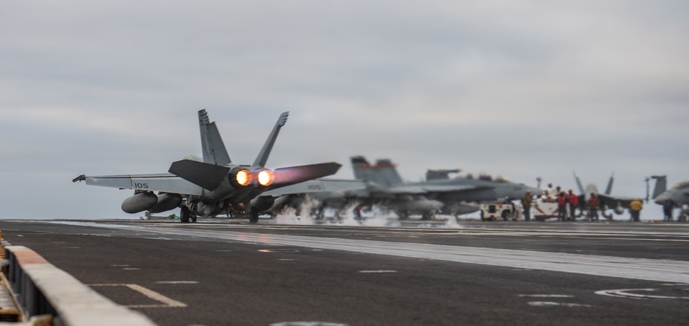 F/A-18F Launches Off Flight Deck