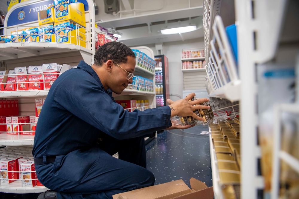 U.S. Navy Sailor Restocks Groceries