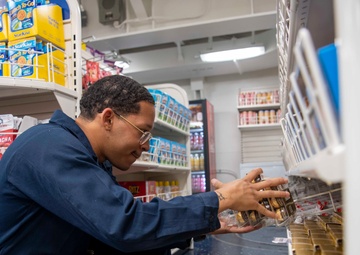 U.S. Navy Sailor Restocks Groceries