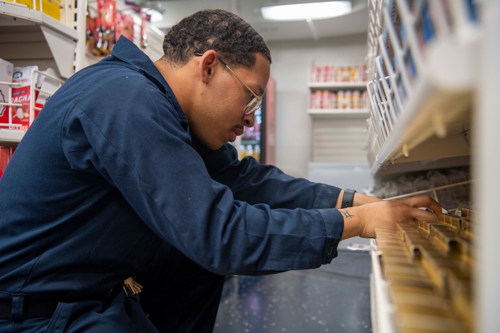 U.S. Navy Sailor Restocks Groceries