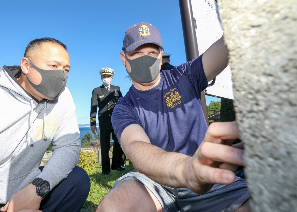 Sailors Clean Hakodate Foreign General Cemetery