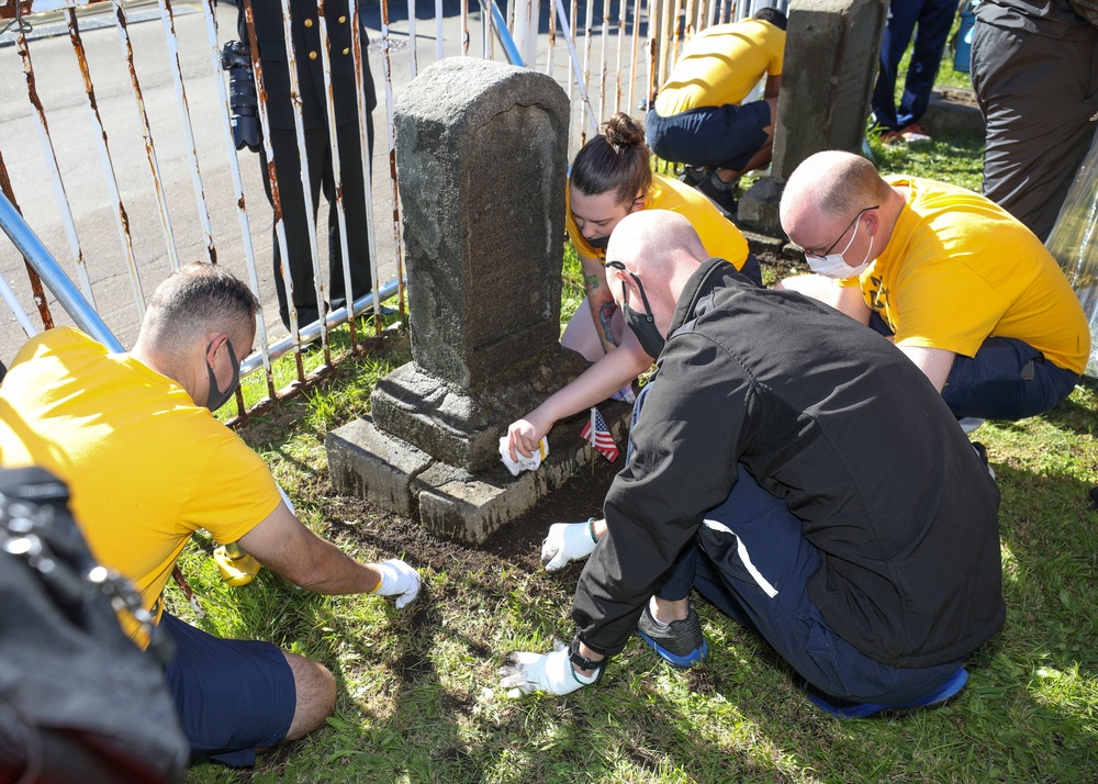 Sailors Clean Hakodate Foreign General Cemetery