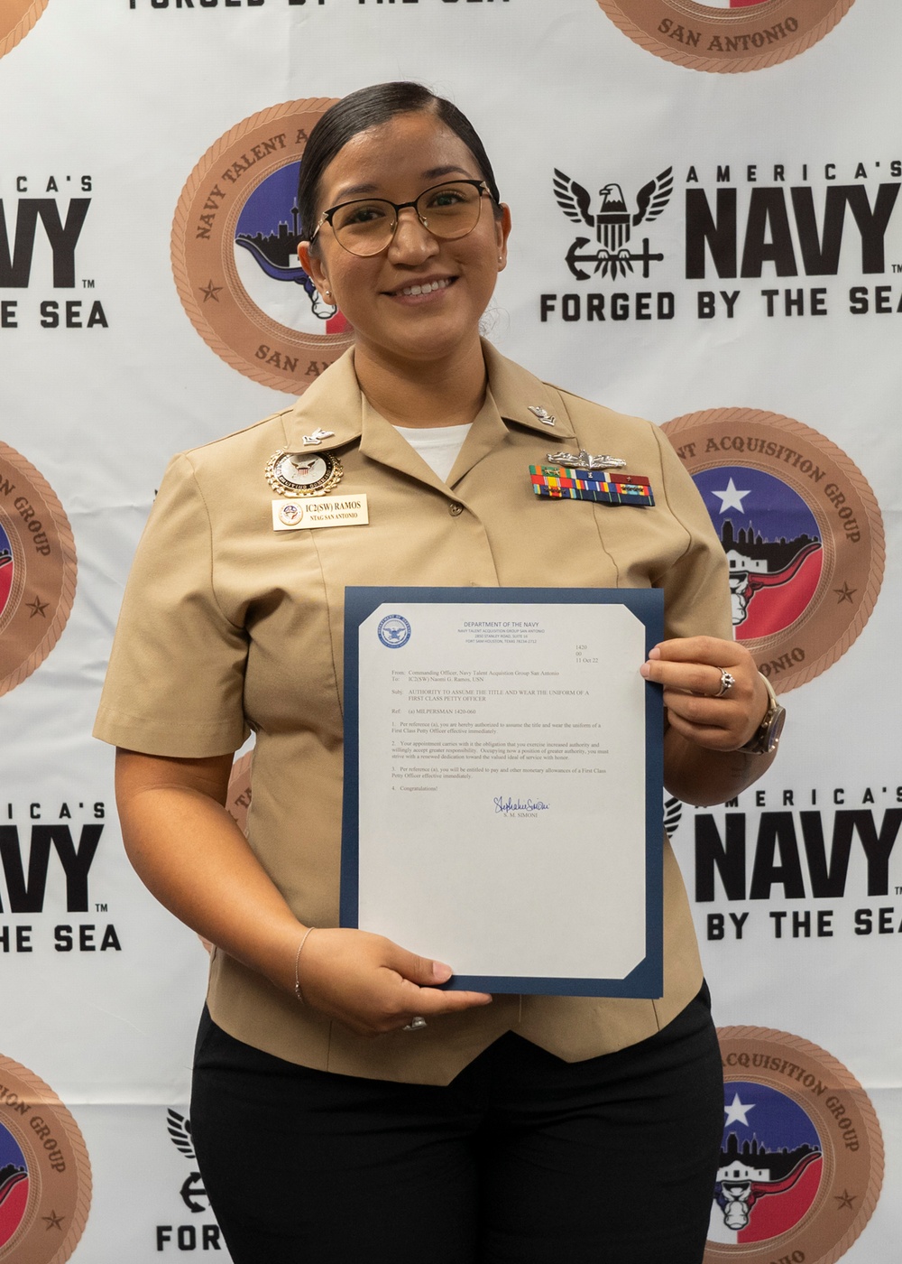 Navy Talent Acquisition Group San Antonio&amp;#xA;Meritoriously Advances Three Sailors