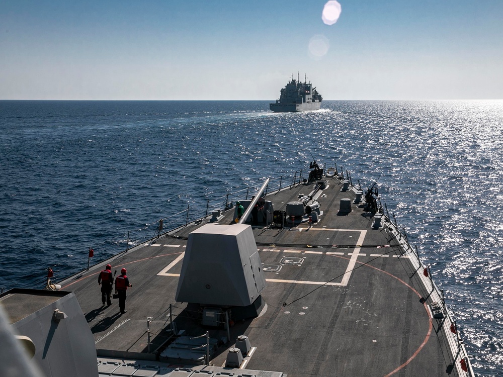 USS Delbert D. Black Conducts RAS with USNS Matthew Perry