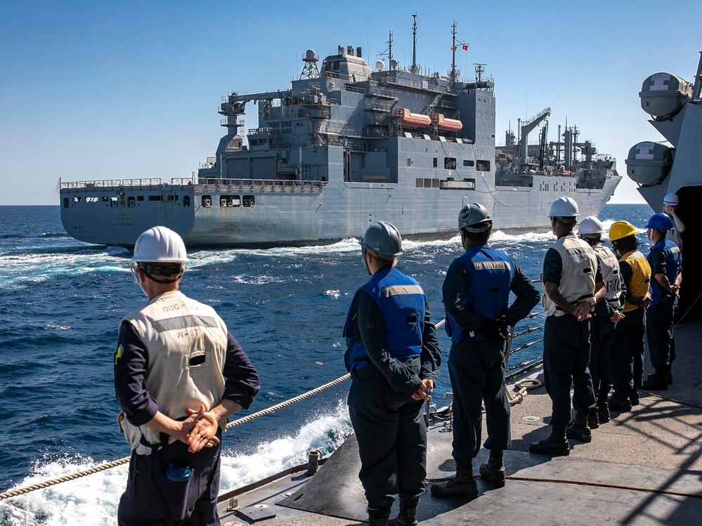 USS Delbert D. Black Conducts RAS with USNS Matthew Perry