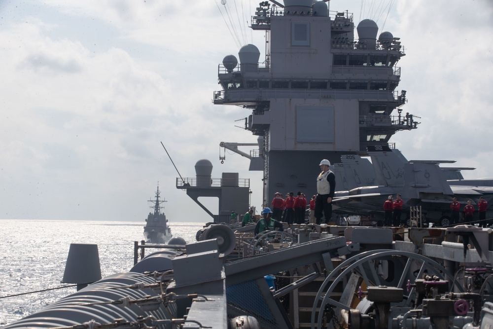 Ford and Normandy underway replenishment