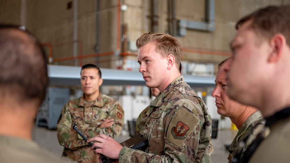 Service members assigned to the 435th Contingency Response Squadron, Ramstein AB in Germany complete MQ-9 training with fellow Airmen from the 163D Maintenance Squadron on March ARB.