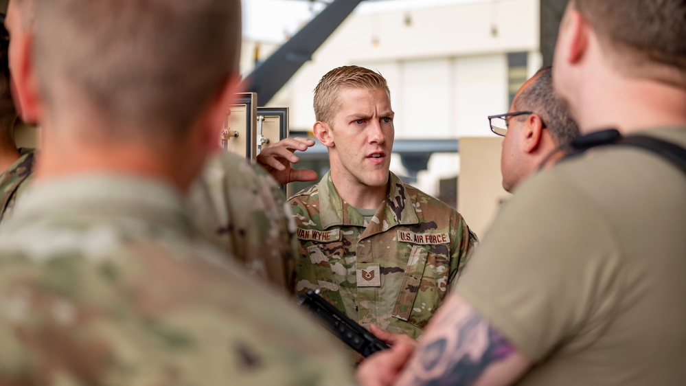 Service members assigned to the 435th Contingency Response Squadron, Ramstein AB in Germany complete MQ-9 training with fellow Airmen from the 163D Maintenance Squadron on March ARB.