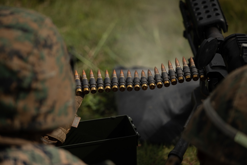 U.S. Marines with Combat Logistics Battalion 4 conduct live fire range