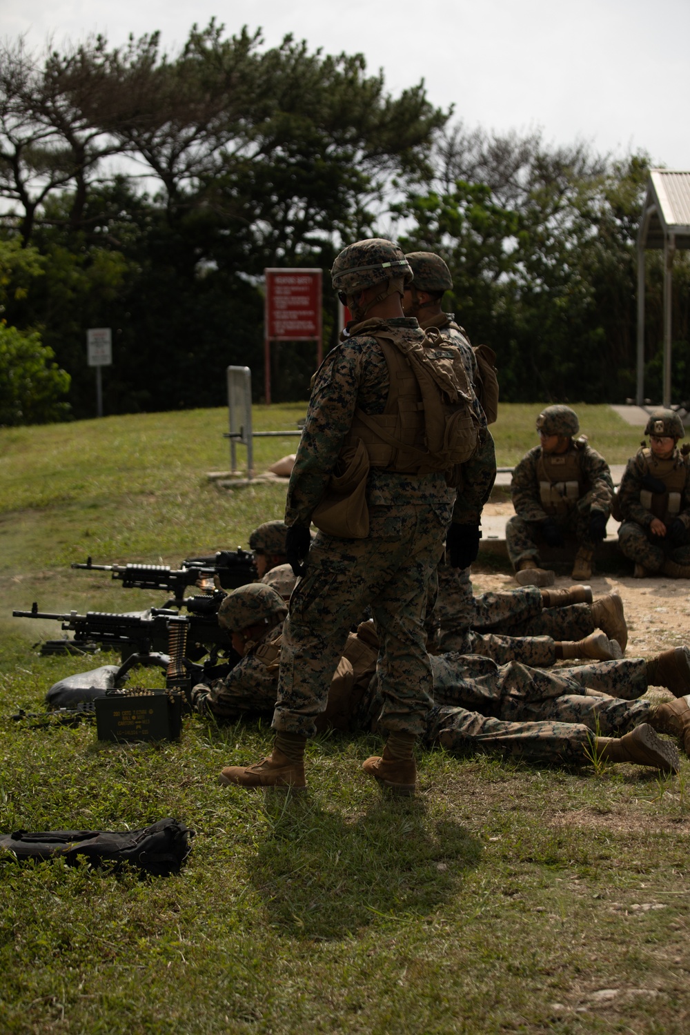 U.S. Marines with Combat Logistics Battalion 4 conduct live fire range