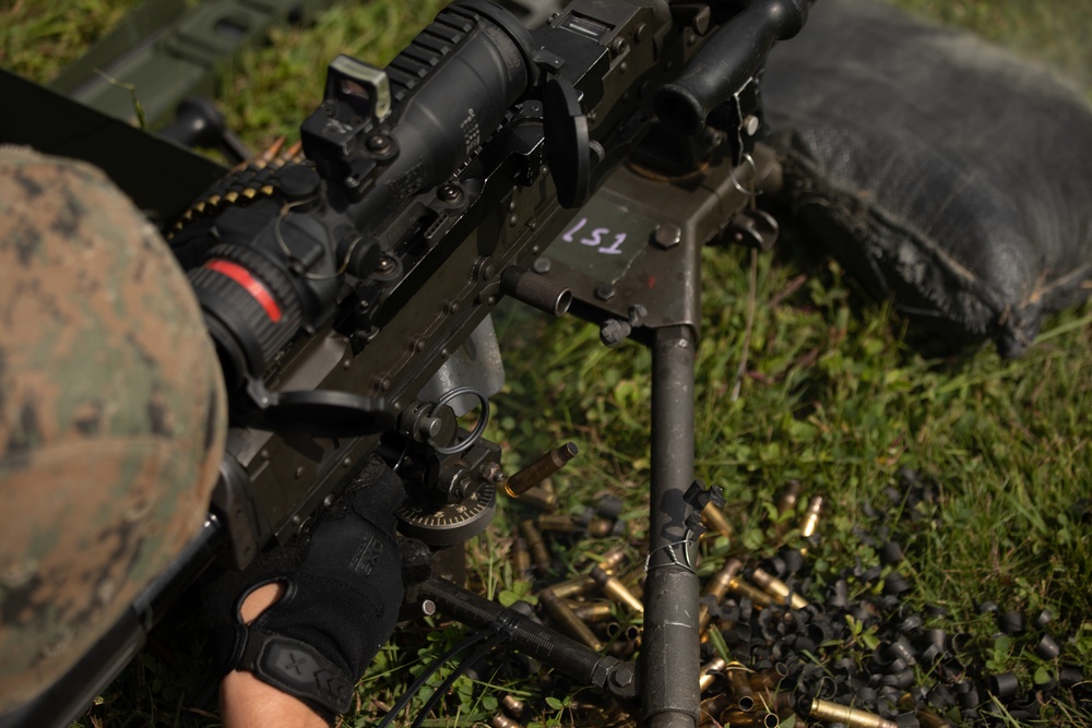 U.S. Marines with Combat Logistics Battalion 4 conduct live fire range