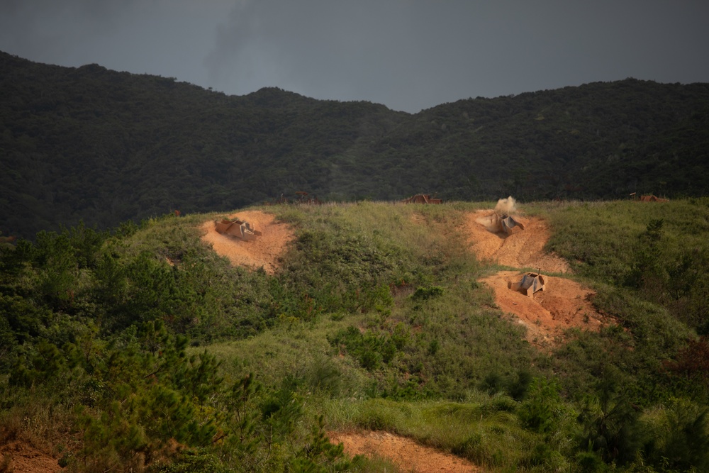 U.S. Marines with Combat Logistics Battalion 4 conduct live fire range